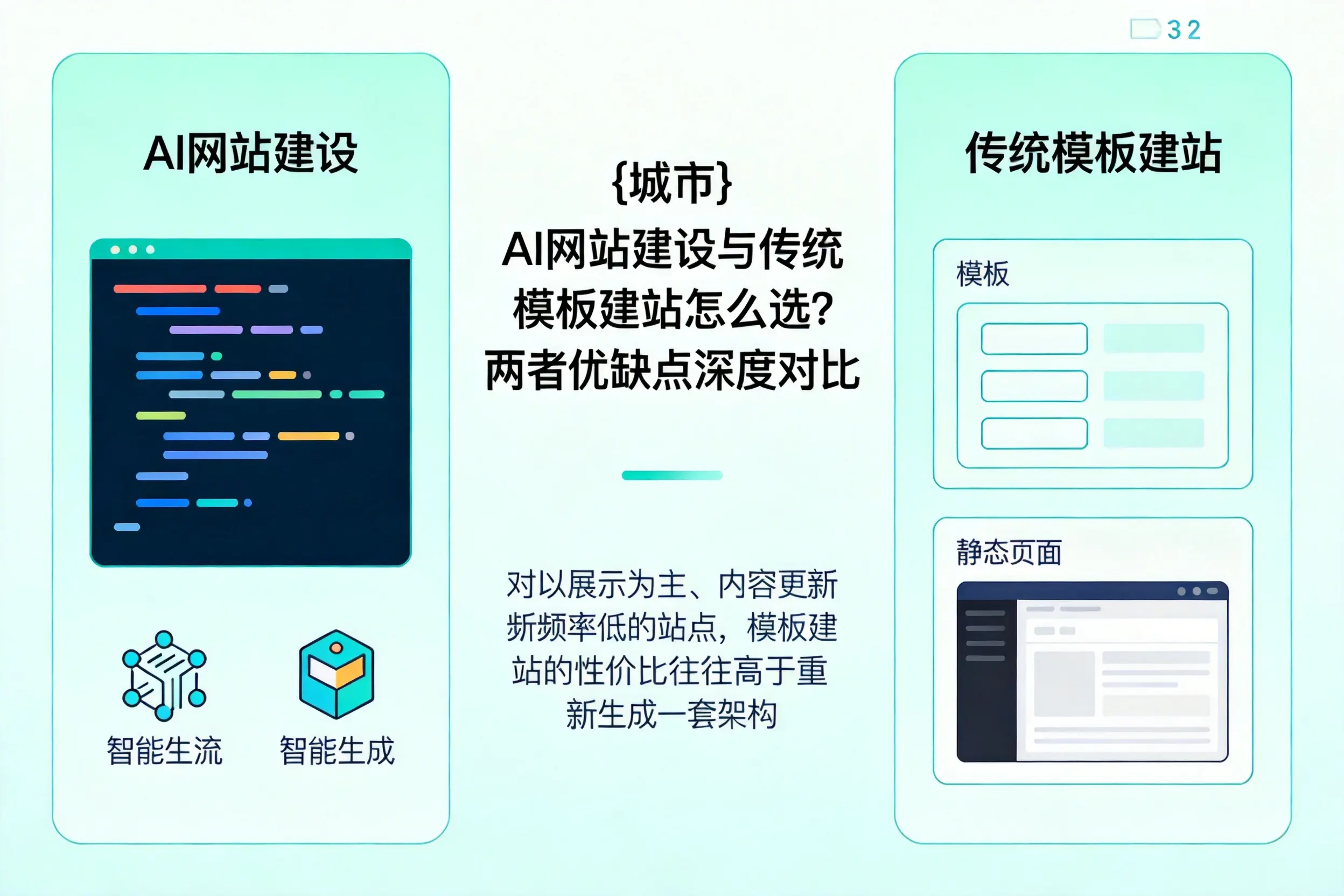 杭州AI网站建设与传统模板建站怎么选?两者优缺点深度对比